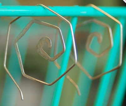 Hammered Sterling Silver Swirly Hoops Hammered Sterling Silver Swirly Hoops