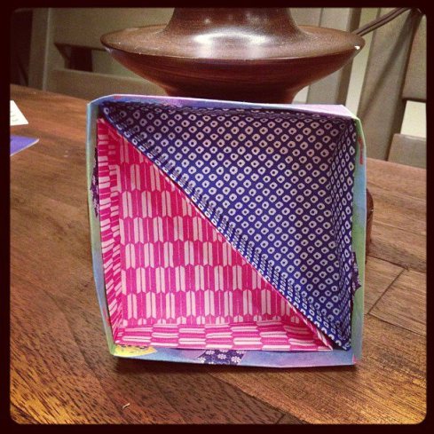 Origami trays in an origami box.