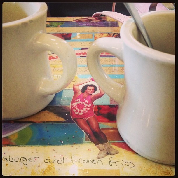This was our table at brunch. Richard Simmons could not dissuade me from eating a big plate of tofu migas :-)