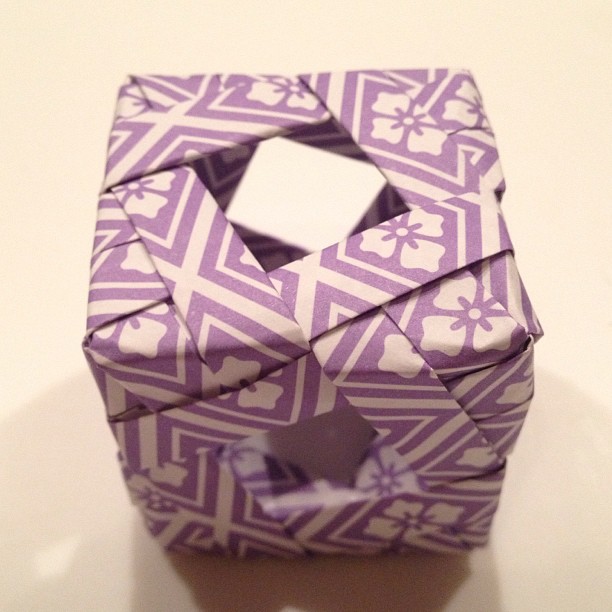 Modular Origami Diamond Window Cube by Anna Harris