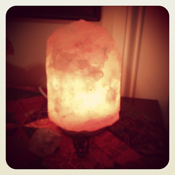 My new salt lamp, purchased at a Charleston mineral shop.