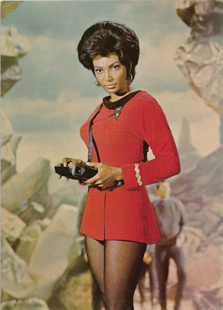 That's one nearly non-existent skirt you've got there, Uhura.
