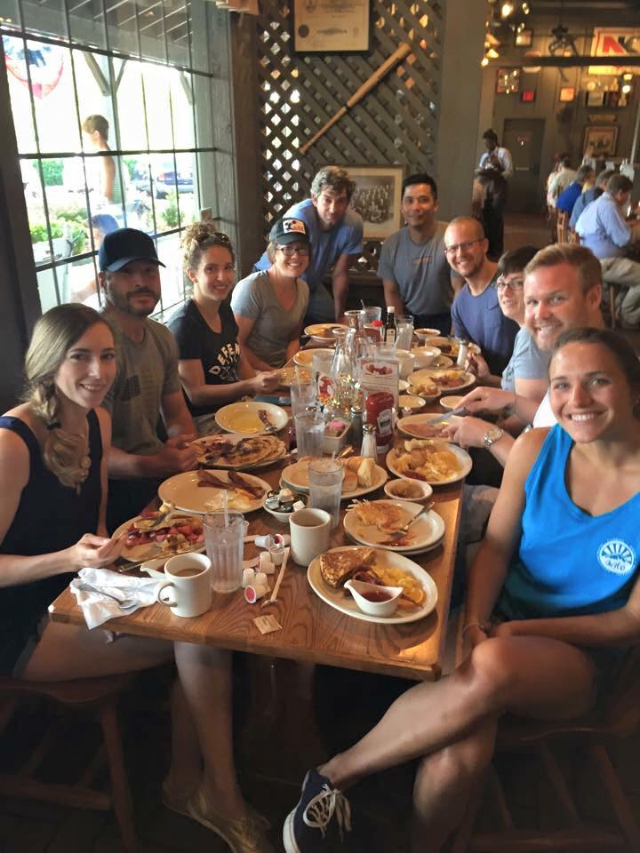 Breakfast at Cracker Barrel on Sunday - we had so many plates that we were running out of room on the table!