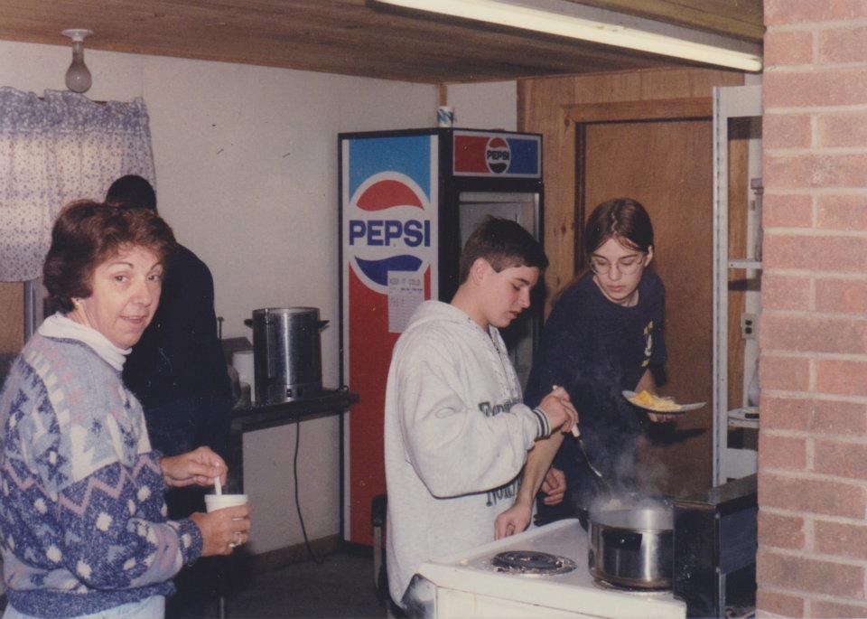 Aydrian and I, scrounging up breakfast at an ROTC overnight 